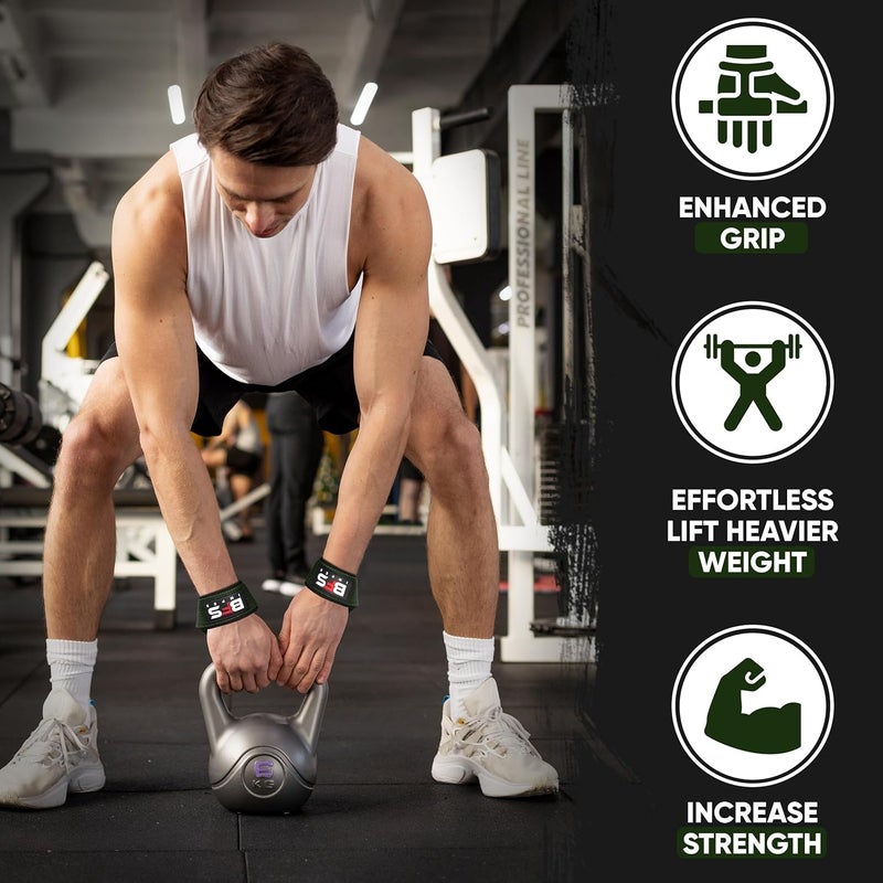 BFS IMPEX Lifting Straps for Weightlifting, Weightlifting Cotton Straps with Neoprene Padding for Men women Gym Wrist Straps for Bodybuilding powerlifting, Strength Training and Deadlifting - Image 3